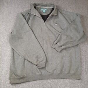 Big Dogs Mens 2X Quarter Zip Pullover Sweatshirt Gray Heather Embroidered Logo